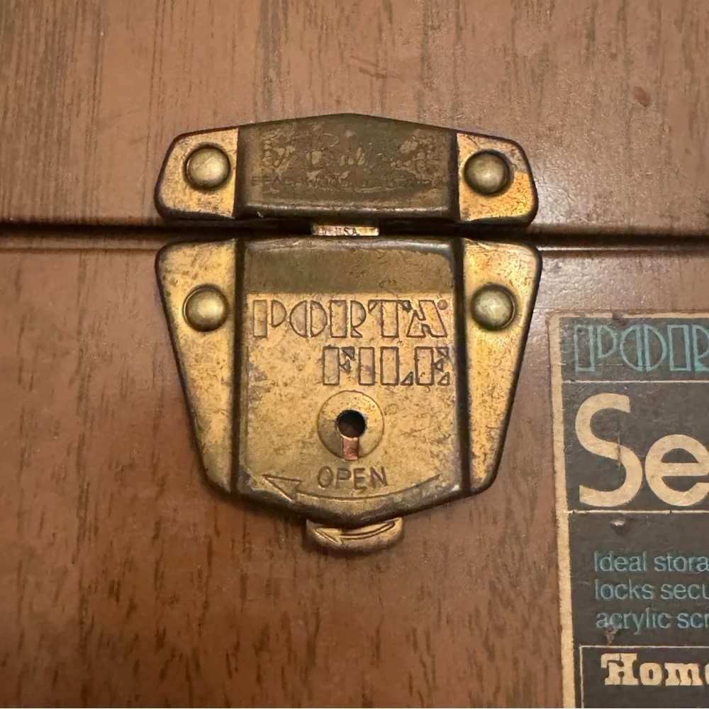 Porta File Security Box Homespra Locking Metal File Box w/ Key‎ Vintage 1970s
